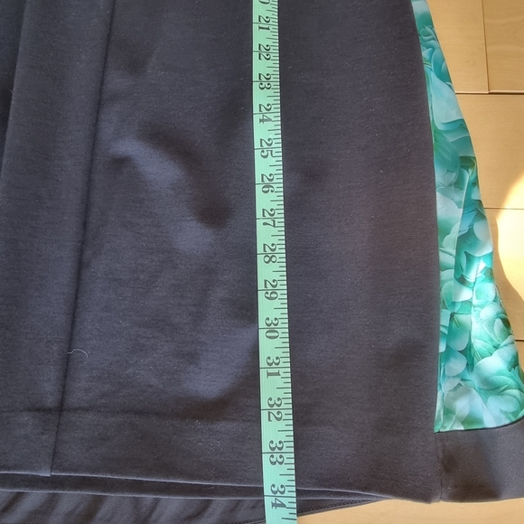 Ted Baker Draped Black Dress w/ Green Leaves - Picture 3 of 10